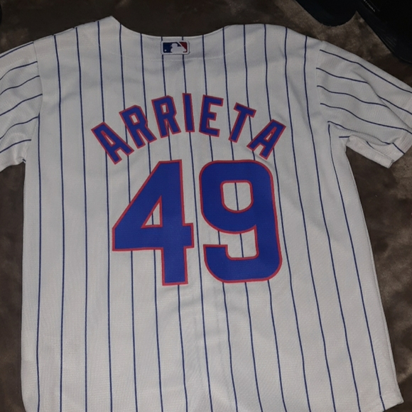 MLB Cubs Button Up Jersey Big Boys Small #49 - Picture 4 of 4